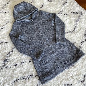 Athleta Grey Patterned Hooded Jacket Small